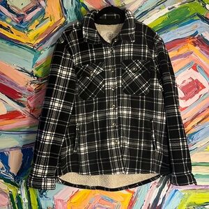 Save Collective black plaid shirt jacket (shacket)